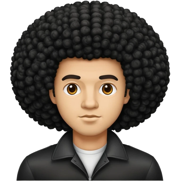 man with big curly afro emoji