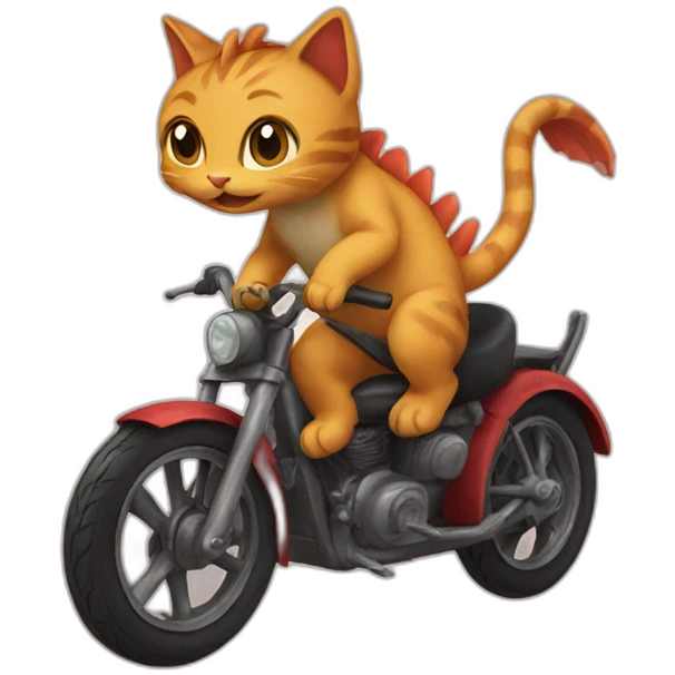 Cat ride dragons emoji