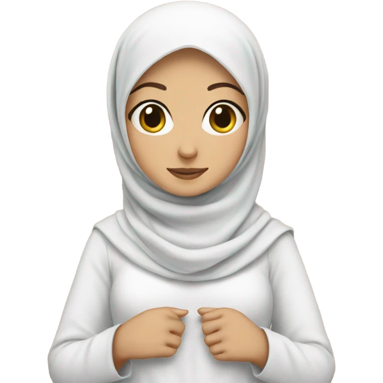 White cute girl with hijab emoji
