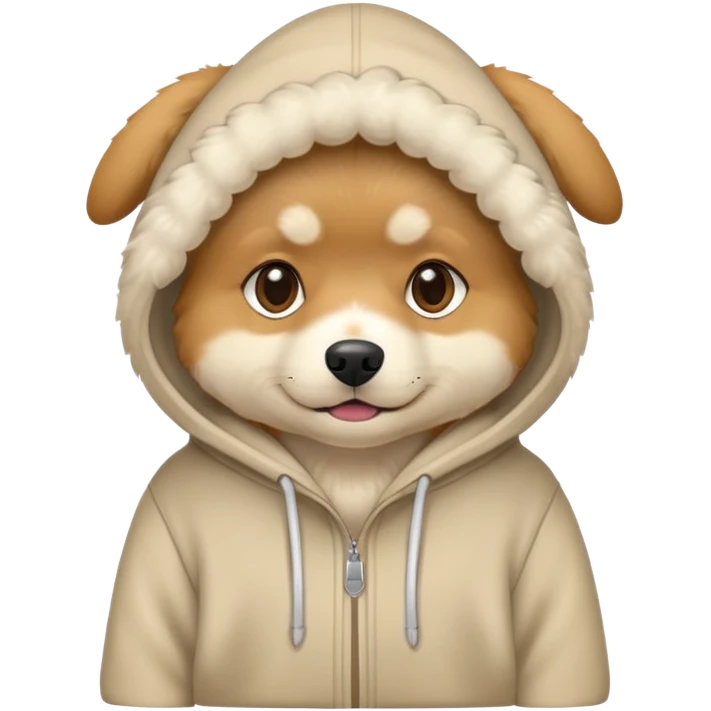 Dog wearing hoodie emoji