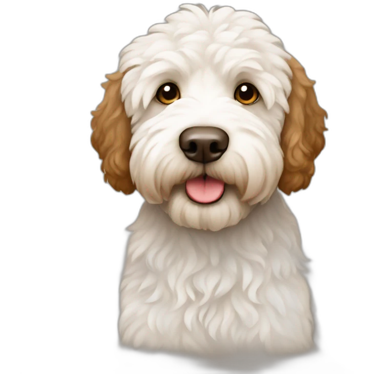two labradoodles white brown emoji