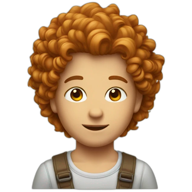 garçon roux avec cheveux bouclés emoji