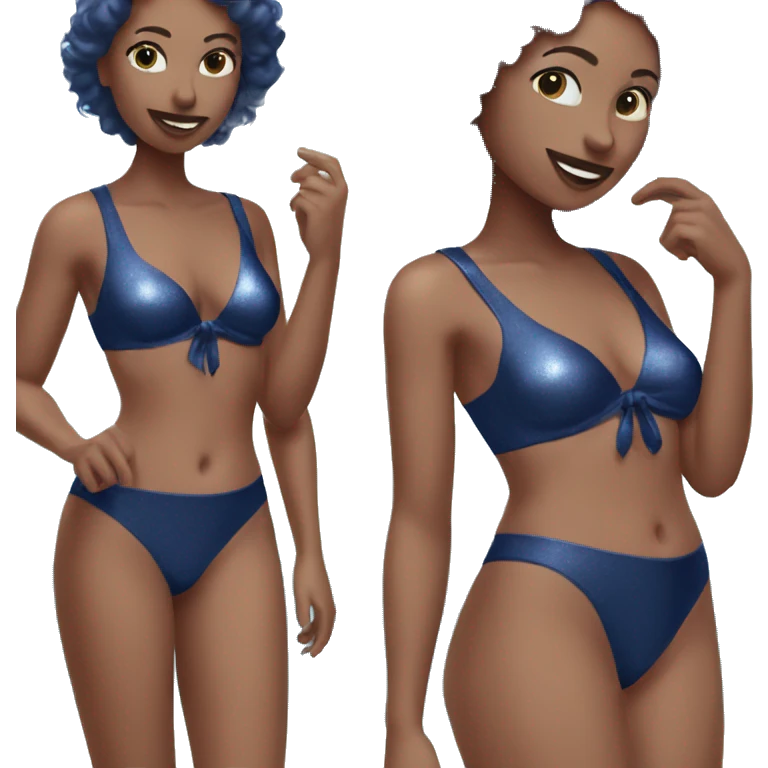 navy shimmery blue bikini  emoji