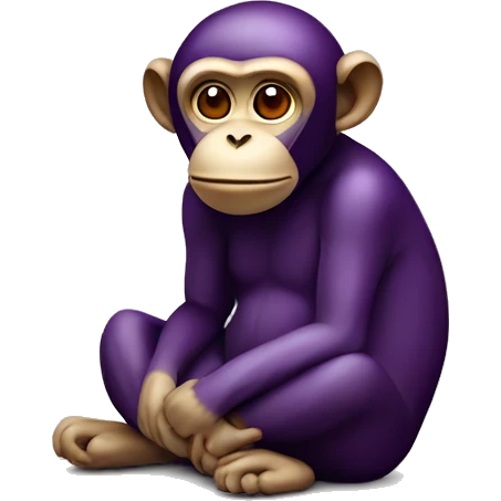 sitting monkey with an aubergine on it’s head emoji