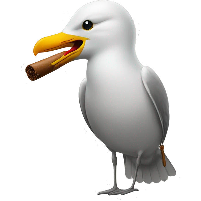 Seagull smoking cigar emoji