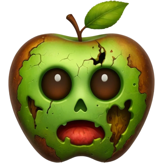moldy apple without eyes and face emoji