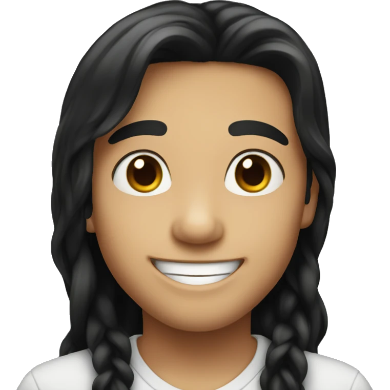 smiling boy with long black hair emoji