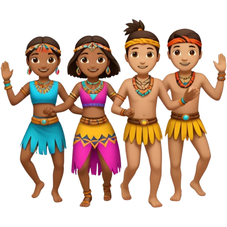 tribals dancing holding hands emoji