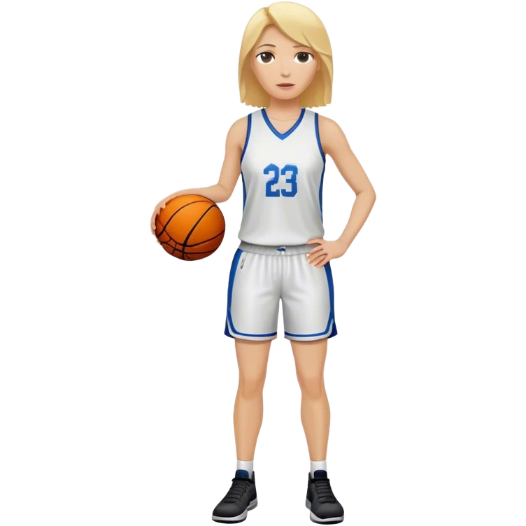 Full Body white female   basketball head coach with blonde hair  emoji