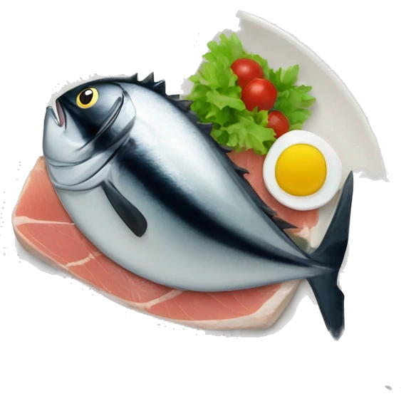 a plate of tuna emoji