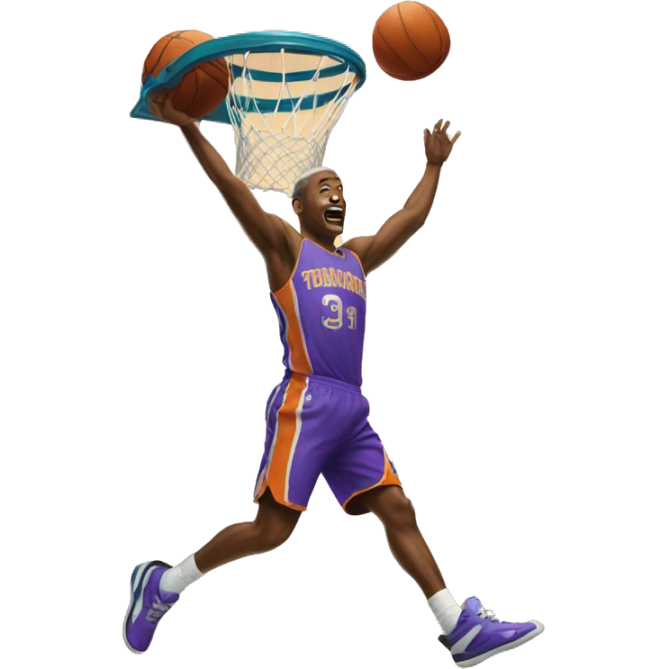 Dunking a basketball from the 3 point line emoji
