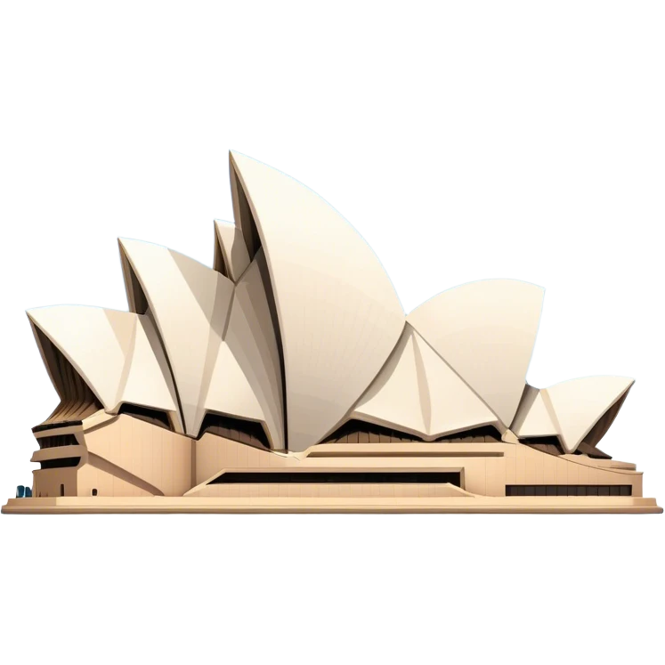 Cinematic Realistic Sydney Opera House Landmark Emoji, depicted with its iconic sail‚Äêlike design set against a clear blue sky, rendered with crisp architectural detail and dynamic lighting. emoji