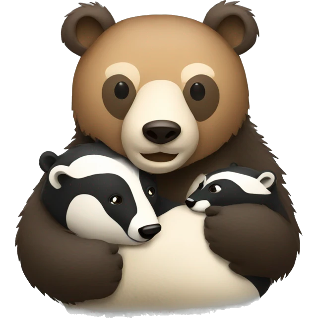 Bear hugging a badger emoji