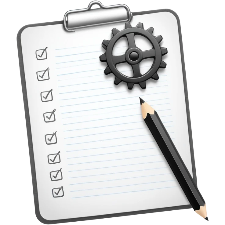 task list with gear emoji