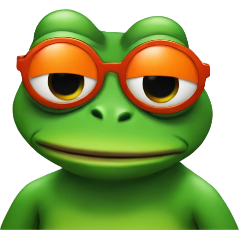 Pepe the frog with red horns and orange tshirt emoji