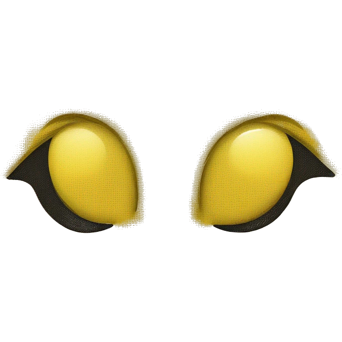 Yellow emoji with both eyes looking right and persed lips emoji