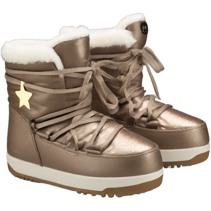 Moon Boots mit Glitzer in soft brown emoji