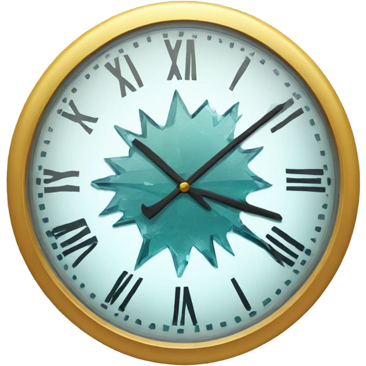 clock with broken glass screen  emoji