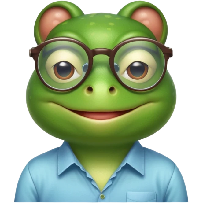 glasses frog with shirt emoji