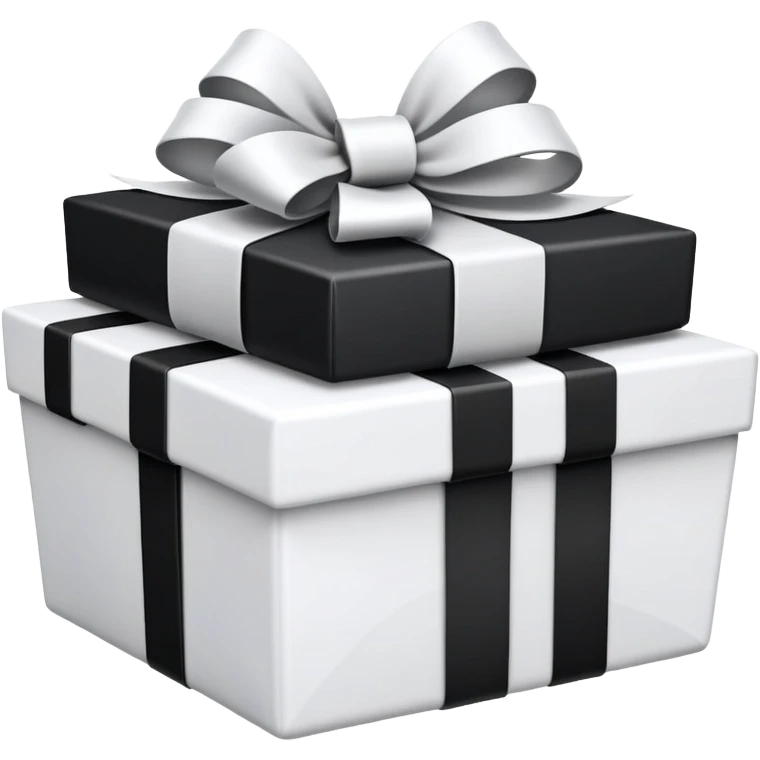 big white gift basket with lots of gifts, and the gifts are black and white no other colors emoji