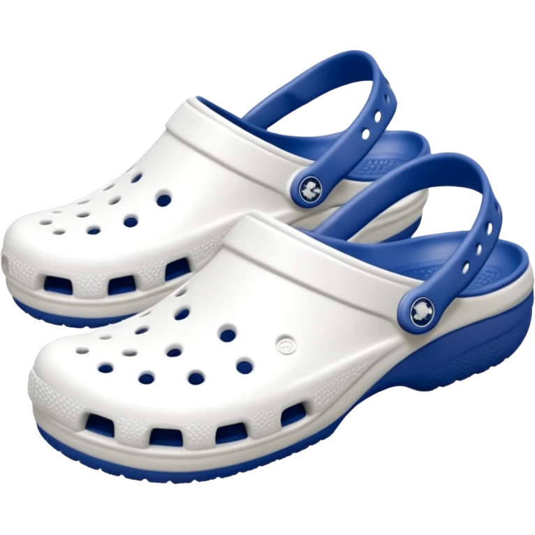 Pure white Crocs clogs, all-white straps and sole, no blue or other colors, matte white material, ventilation holes, dark background, realistic product photo, monochrome white only, no logos. bottom white emoji