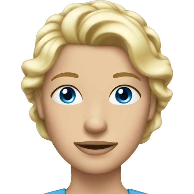 Blonde woman blue eyes crown emoji