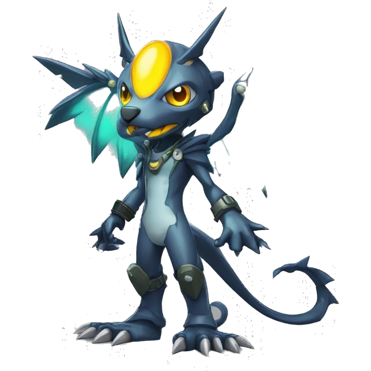 cute cool edgy sharp eldritch futuristic punk Digimon-Fakemon-animal full body emoji
