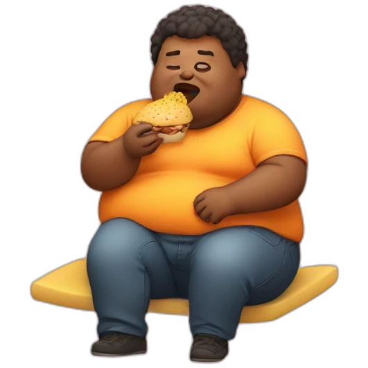 fat person eating emoji