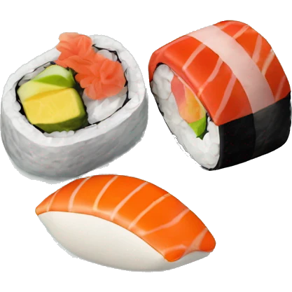 Coeur avec 2 sushis emoji