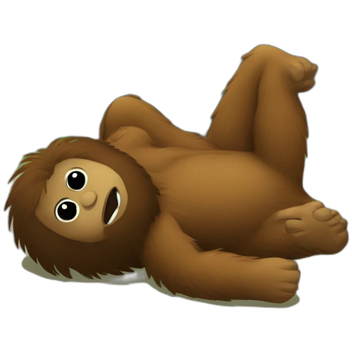 bigfoot lying down on back emoji