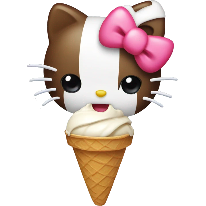 Hello kitty eating ice cream  emoji