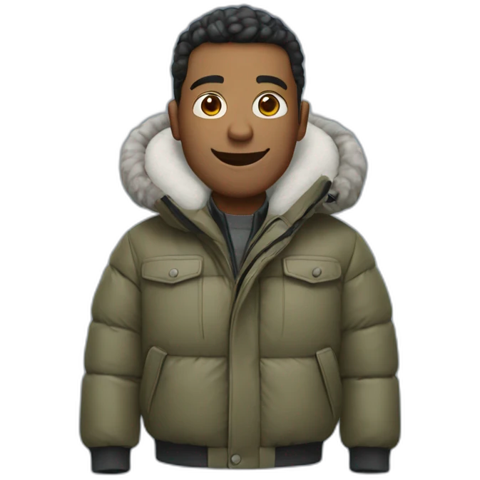 Man with big puffer jacket emoji