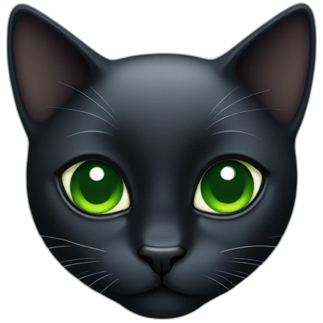 black cat with green eyes  emoji