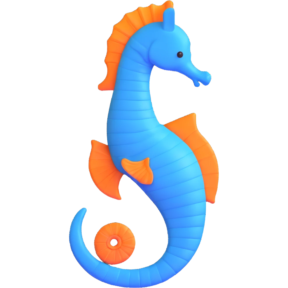 blue seahorse emoji