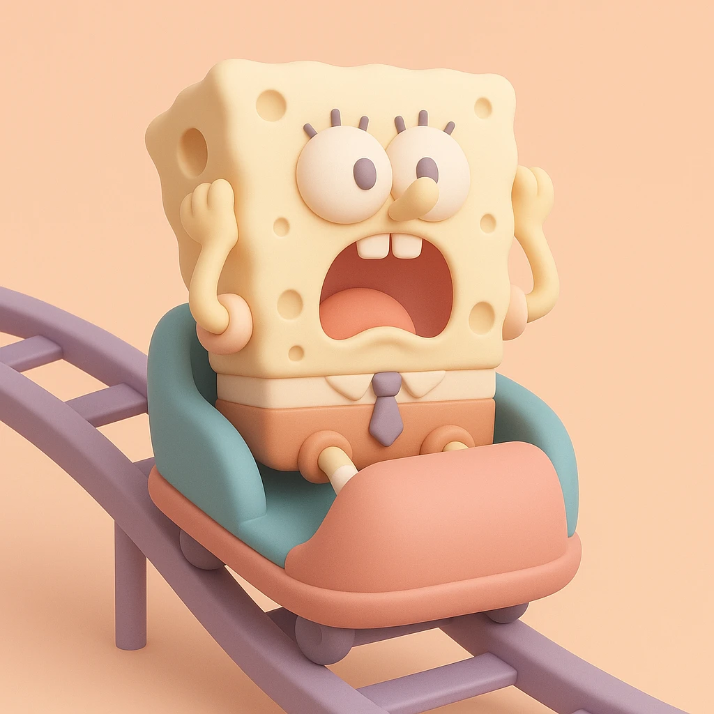 Bob l'éponge dans un montagnes russes qui cri  emoji