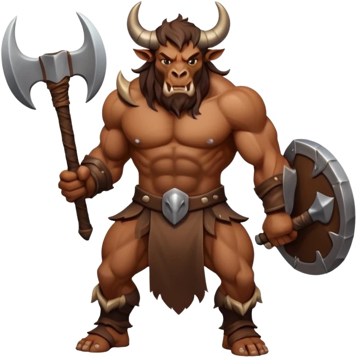 minotaur with axe and horns emoji