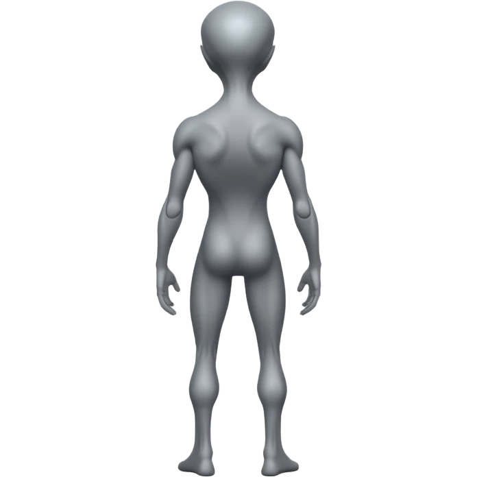 fullbody gray alien backview emoji