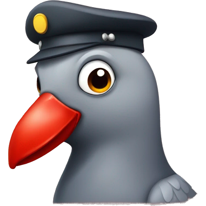 pigeon with red fireman hat emoji