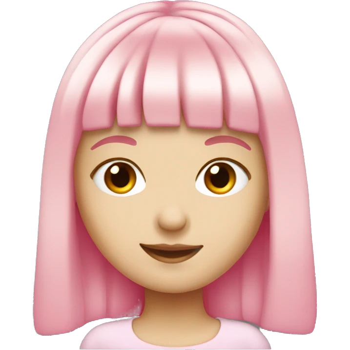 cute white girl with pink bangs emoji