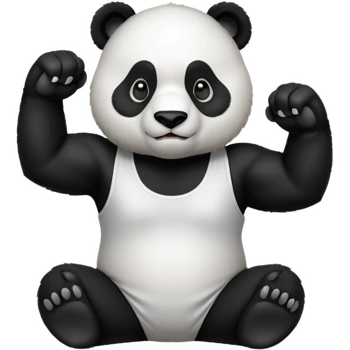 flexing panda bear with tanktop emoji