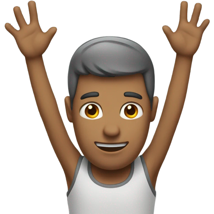 Man wearing holding hands up  emoji