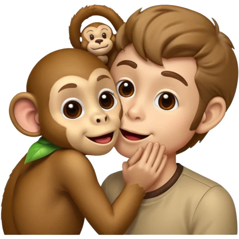 kiss with monkey emoji