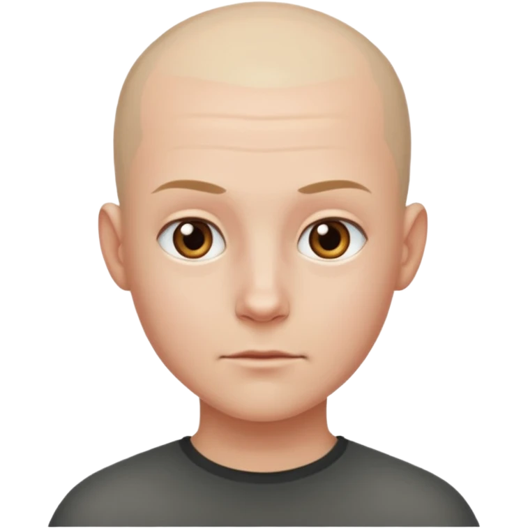 white person with a shaved head, neutral expression emoji
