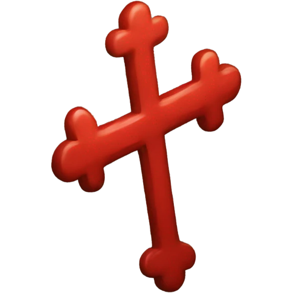 Cross and red heart  emoji