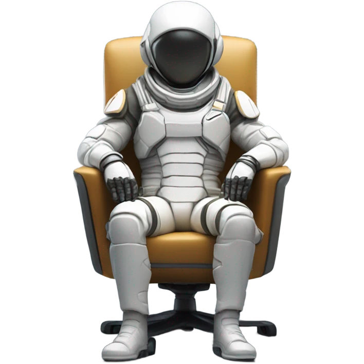 soldier in spacesuit sitting on chair emoji