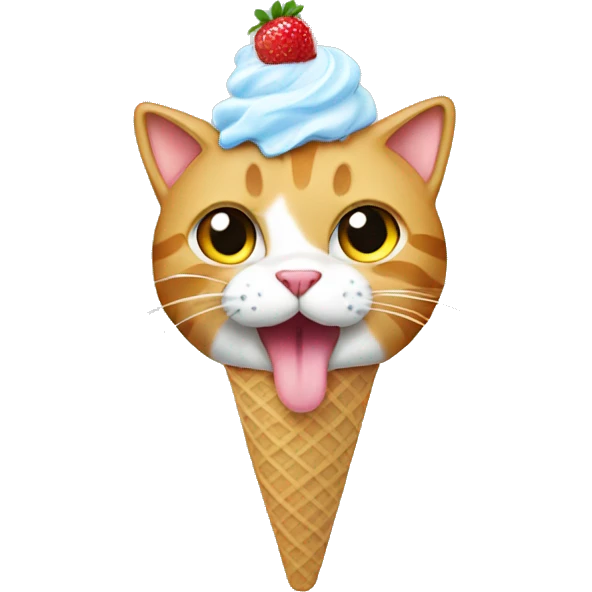 Britan cat eating ice creat emoji