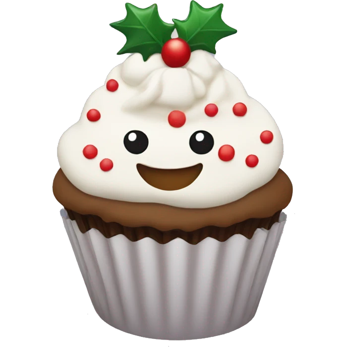 Christmas cupcake emoji