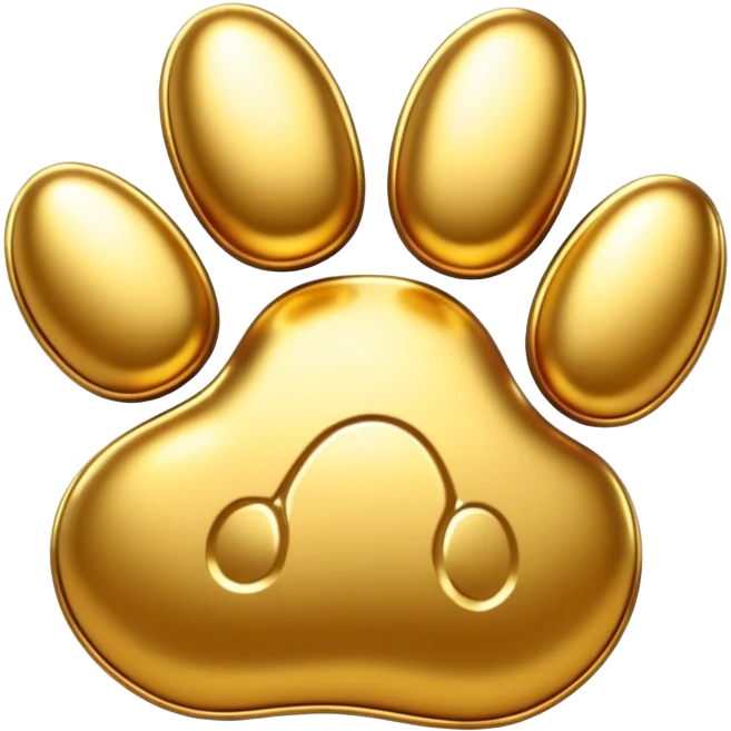 gold paw print emoji