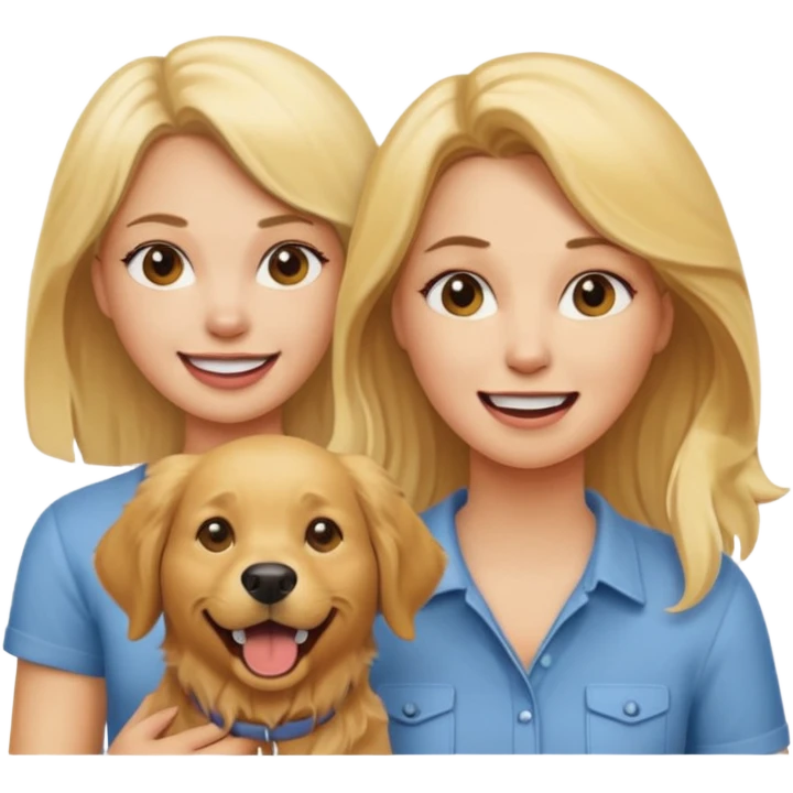 angry blonde women and happy dog emoji