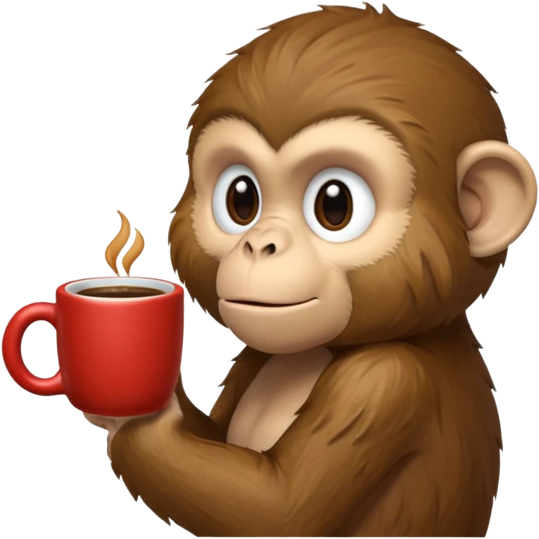 side profile monkey sipping coffee  emoji